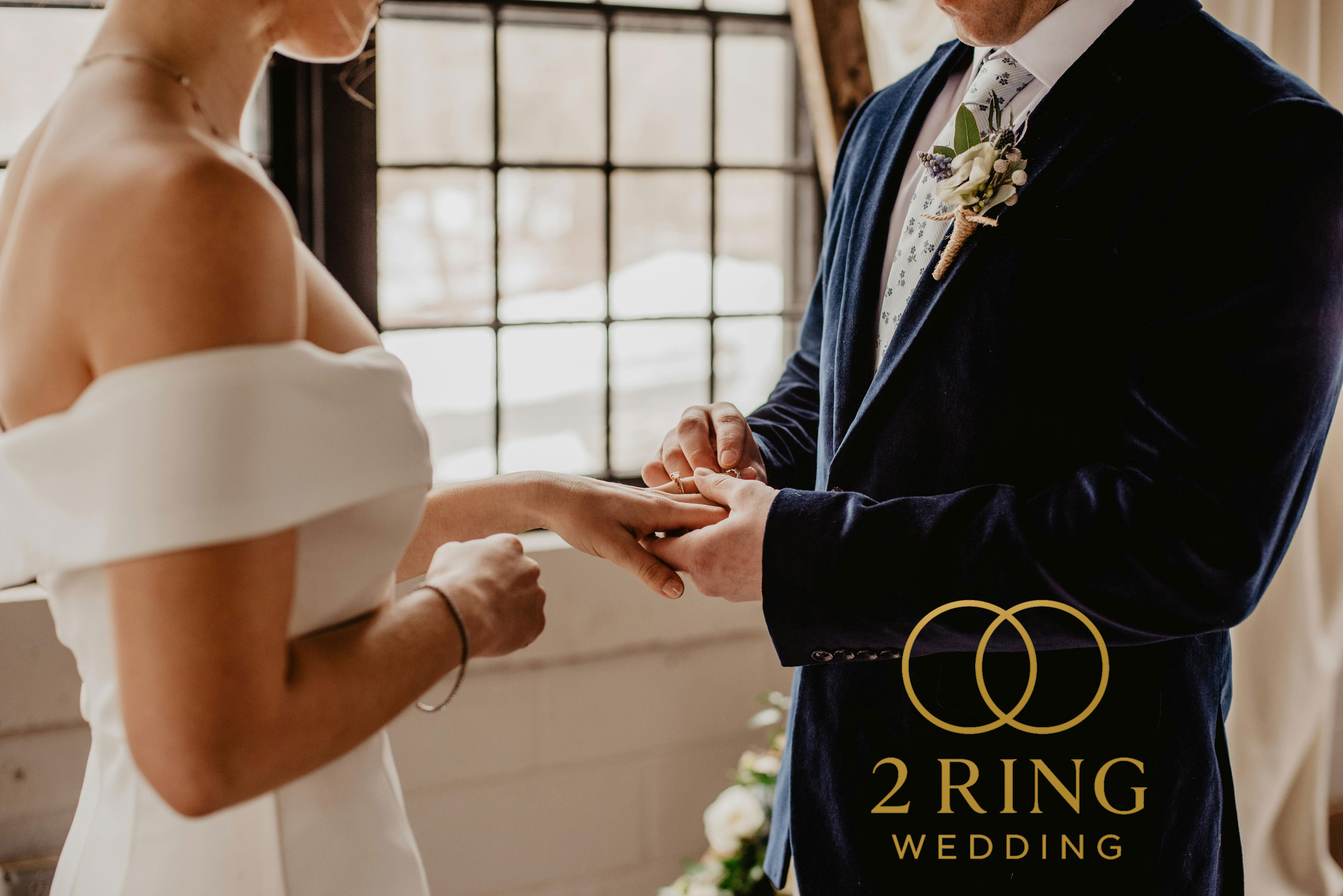 Bride and groom walking down the aisle